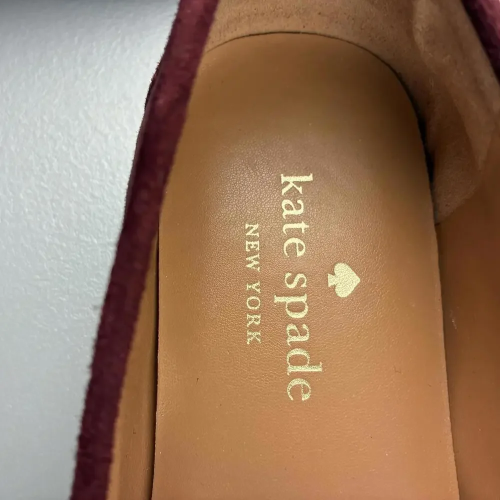 Kate Spade Bernice Women's Burgundy Suede Horsebit Loafers 9B